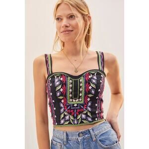 Anthropologie Embroidered‎ Crop Top size 8P Boho Festival